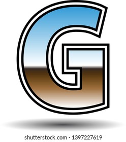 glossy retro font letter g