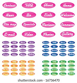 Glossy retro web buttons