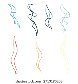Glossy ribbon bow tail ends in elegant seasonal palette. Vector isolated illustrations in decorative style hand drawn in ink. Perfect for holiday cards, festive packaging, banners, print materials.