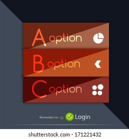 Glossy ribbon option buttons banners design for business background | numbered banners | business lines | graphic website layout vector