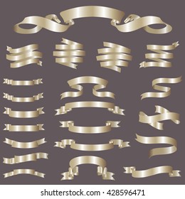 glossy ribbon vector banners set
