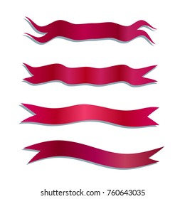 glossy ribbon vector illustration banners set