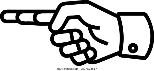 Glossy robot hand pointing on plain black background concept as A glossy robot hand pointing forward is set against a plain black background leaving ample copy space. This image re