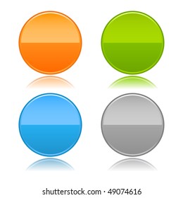 Glossy round blank color buttons on white