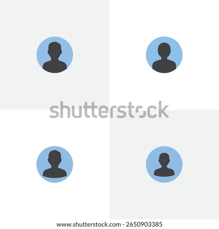 Glossy round blue glass yin yang symbol icon with blue eyes for web design and internet communication