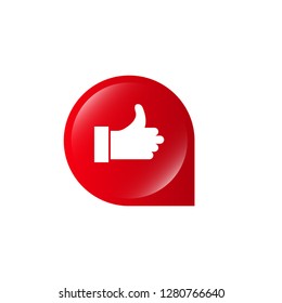 glossy round button and like icon