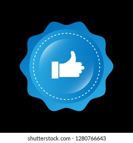 glossy round button and like icon