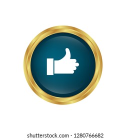 glossy round button and like icon