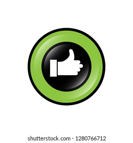 glossy round button and like icon