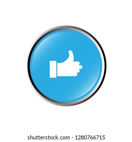 glossy round button and like icon