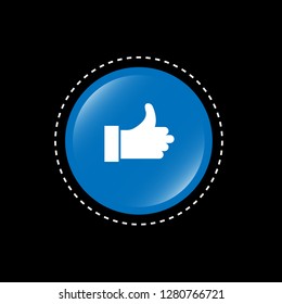 glossy round button and like icon