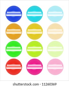 glossy round buttons
