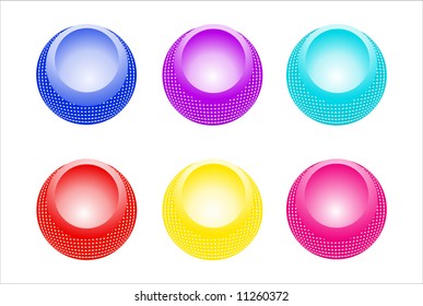glossy round buttons