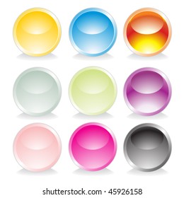 glossy round buttons