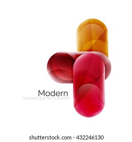 Glossy round buttons infographics background. Blank templates