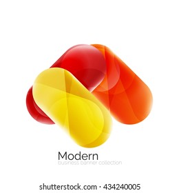 Glossy round buttons infographics background. Blank templates