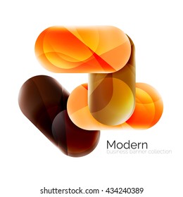 Glossy round buttons infographics background. Blank templates