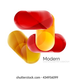 Glossy round buttons infographics background. Blank templates