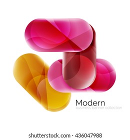 Glossy round buttons infographics background. Blank templates