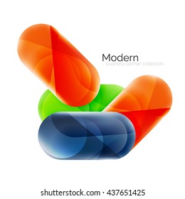 Glossy round buttons infographics background. Blank templates