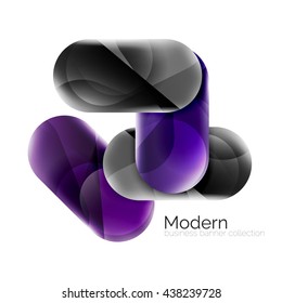 Glossy round buttons infographics background. Blank templates
