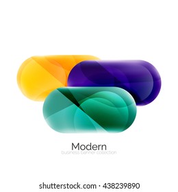 Glossy round buttons infographics background. Blank templates