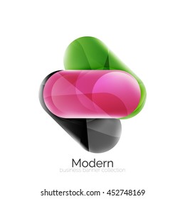 Glossy round buttons infographics background. Blank templates
