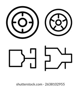 Glossy round eye target icon set for web design and business concept vector illustration