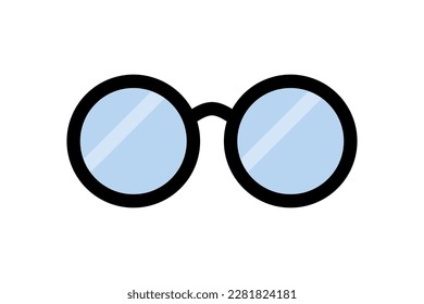 Glossy round glasses. Sunglasses. Accessories. Vectors.