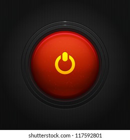 Glossy round On / Off button. Vector illustration for your design.