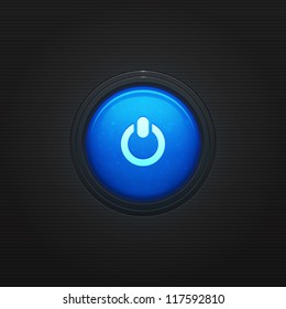 Glossy round On / Off button. Vector illustration for your design.