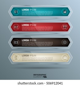 Glossy Rounded Lozenge Infographics