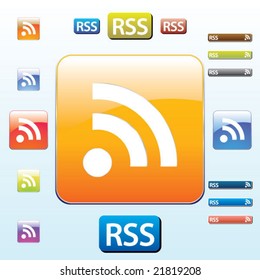 glossy RSS blogging vector set