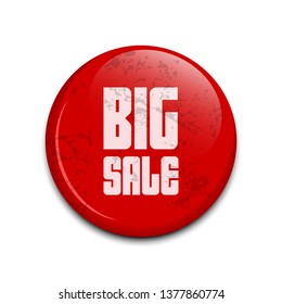 Glossy sale button vector design illustration isolated on white background