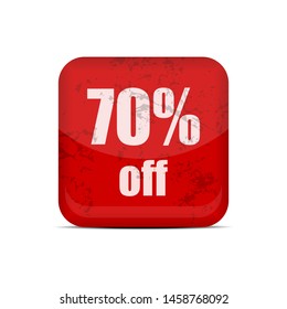 Glossy sale button vector design illustration isolated on white background