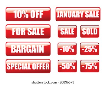 Glossy sales buttons