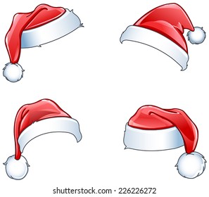 Glossy Santa hats set