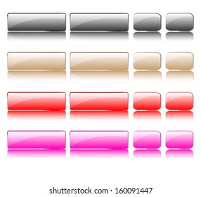 Glossy set of colored  web buttons.