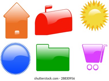 Glossy set of iconic web badges, very useful vector illustrations