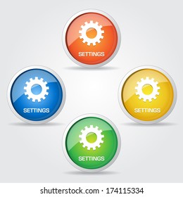 Glossy Setting Button Icon