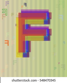 glossy shape among request, Alphabet F into fair billboard.