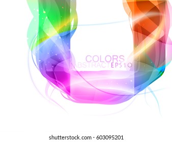 Glossy shape colors vector abstract on a white background