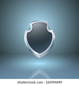 Glossy shield icon. EPS10 vector.