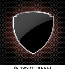 glossy  shield symbol vector illustration