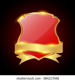 glossy  shield symbol vector illustration