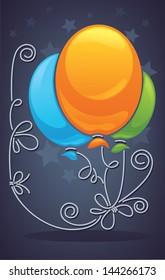 glossy and shine vector template,with balloon images and place for your text