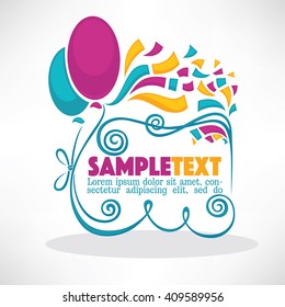 glossy and shine vector template,with balloon images and place for your text