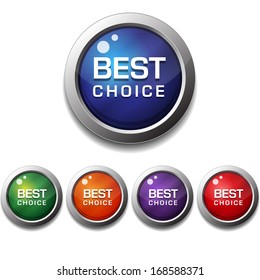 Glossy Shiny Best Choice Tag Button 