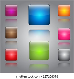 Glossy Shiny Button Icon Set