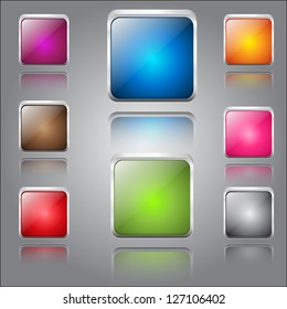 Glossy Shiny Button Icon Set